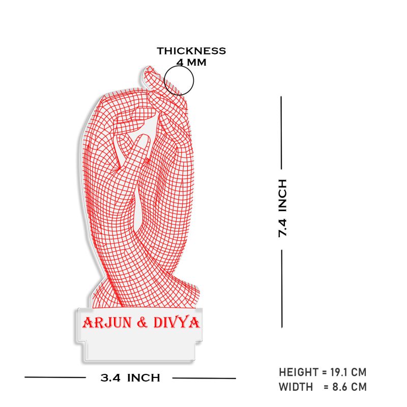 3D Design Couples Hand Night Lamp